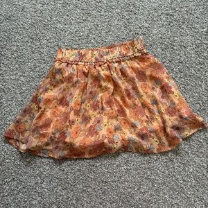 Sadie & Sage Orange Floral Dainty Mini Skirt